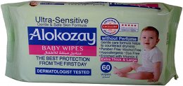 Alokozay Ultra Sensitive Baby Wipes Without Perfume 60Pcs