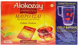 Alokozay Μαύρο Τσάι 100Τεμ + Δωρεάν Φλιτζάνι