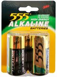 555 Alkaline Batteries D 2Pcs