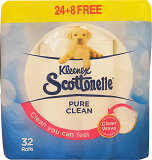 Kleenex Scottonelle Pure Clean Χαρτί Τουαλέτας 24+8Τεμ