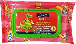 Dr Fischer Kids Hygienic Wipes Hands And Face Apple 30Pcs