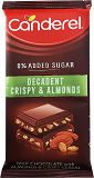 Canderel Degadent Crispy & Almonds Milk Chocolate With Sweetener 100g