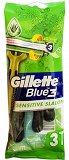 Gillette Blue 3 Sensitive Slalom Razors 3Pcs