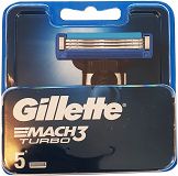 Gillette Mach 3 Turbo Razor Blades 5Pcs