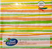 Soft Flower Napkins Yellow & Green 33cmX33cm 50Pcs