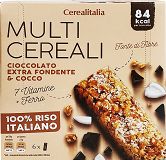 Cerealitalia Μαύρη Σοκολάτα & Καρύδα Bars 6Τεμ