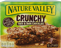Nature Valley Crunchy Μπάρες Βρώμη & Μαύρη Σοκολάτα 6x42g