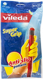 Vileda Super Grip Rubber Gloves Extra Grip And High Wearing Medium 1Pc
