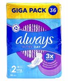 Always Ultra Day Long With Wings Giga Pack 36Pcs