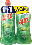 Ajax Ultra Λεμόνι Υγρό Γενικού Καθαρισμού 1,5L +1L Δώρο