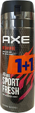 Axe Deodorant Recharge Sport Fresh Spray 150ml 1+1 Free