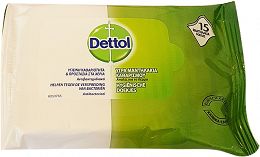 Dettol Υγρα Μαντηλακια 15Τεμ